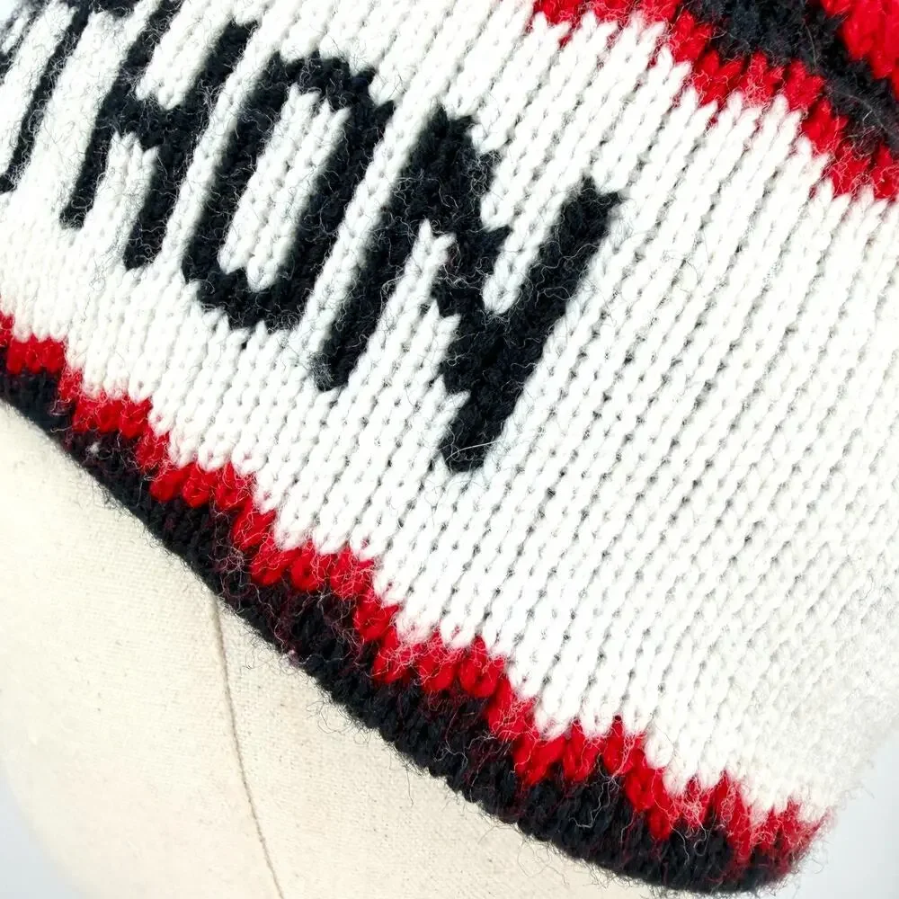 Vintage 80s The Cellar NYC Marathon Black Red Beanie Hat